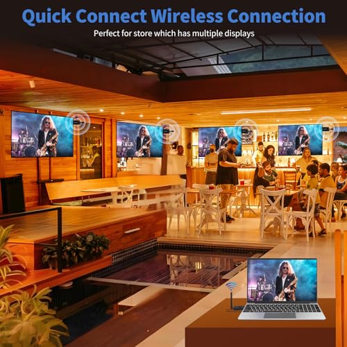 Image of 2026 Upgraded Wireless HDMI Transmitter and 4 receivers,Multi-TV Extender,5.8G / 2.4G,165FT /50M,Plug and Play,HDMI Wireless Splitter transfers of Videos from Laptops /Camera to Multiple TVs /Monitors