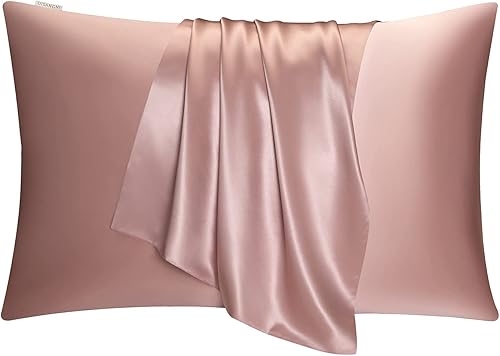 Miniatura 8 de DISANGNI Funda de almohada de seda de morera 100% natural para cabello y piel con cremallera oculta, 22 momme ambos lados, funda de almohada de seda