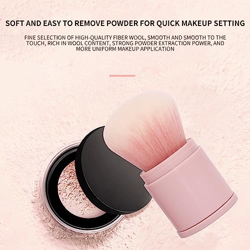 Soft Powder Makeup Brush for Face,Blusher Brush for Cheeks Kabuki Brush Bronzer Brush for Powders Blush Foundation Make up Pressed Powder (Pink) - Image 6