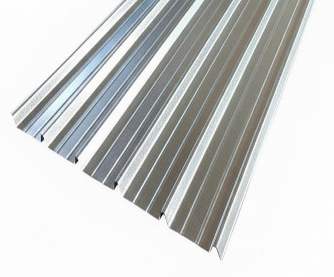 Lamiera Zincata Grecata per Copertura e Rivestimento, Spessore 0.6 mm, Resistente alle Intemperie - Ideale per Tetti, Capanni e Recinzioni, (CONFEZIONE N°2 PEZZI da 94x100 cm)