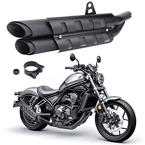 Motorcycle Mufflers, Slip-on Mufflers Exhaust Muffler Pipe with Heat Shield Kit Compatible with Honda Rebel CMX 1100 CM 1100 2021 2022 2023
