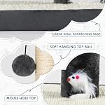 30 in Tall Cat Scratching Post,Thick Natural Sisal Scratcher with 15.8" Large Sisal Base, Interactive Hanging Pom-pom Ball & Plush Mouse Toy, Stable Cat Furniture of Indoor Cats - Image 5