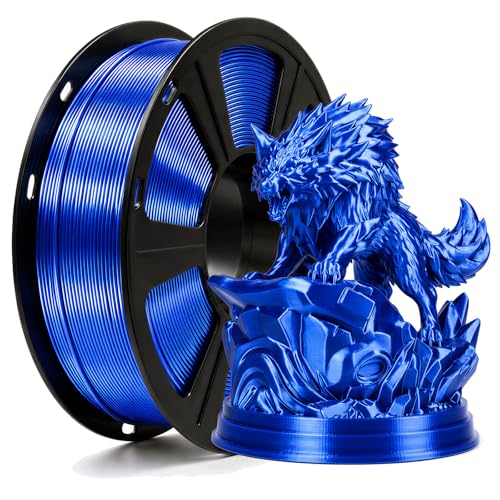 Image of Silk PLA Filament 1.75mm Royal Blue 1KG, Shiny High Gloss Finish, Perfectly Wound, Accuracy + /-0.02mm 3D Printer Filament Vacuum Packaging