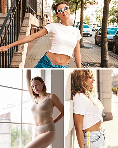 Chicprebra Seamless Bra Ultra Comfort Wireless Bra Sleep Daily Invisible Bralette With Removable Pad For Women（U-Pink,L #TOP6