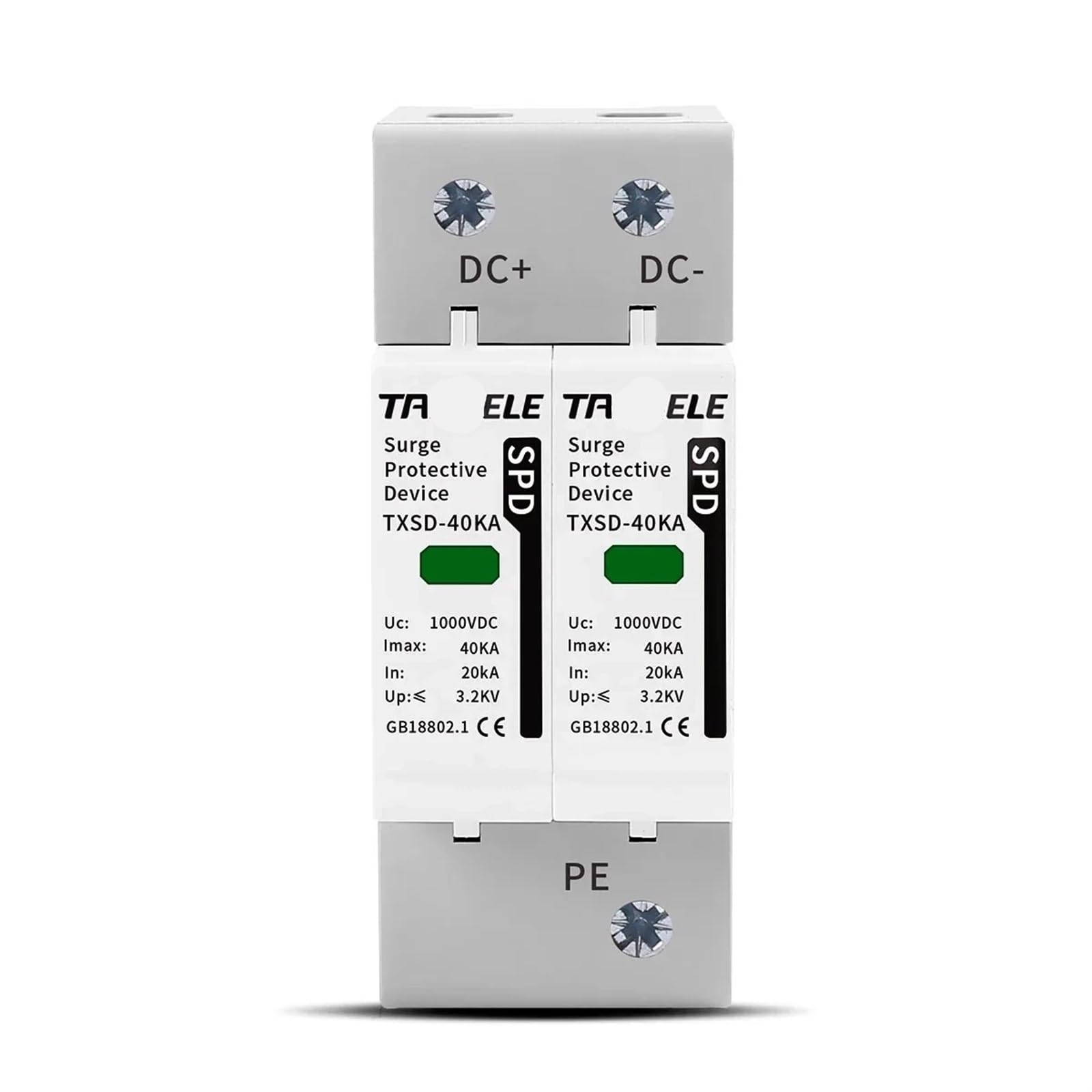 Urządzenie przeciwprzepięciowe DC SPD 600V 800V 1000V 2P 20KA 40KA 60KA Solar PV ochrona napięcia odgromnik(60KA,DC1000V)