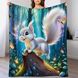ABASWSA Manta polar ardilla franela poliéster manta suave y cálida manta sofá desechable fácil de limpiar (150 x 200 cm)