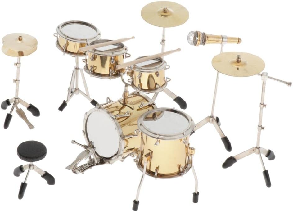 1:6 Scale Miniature Drum Kit Collectible for for 12 ''