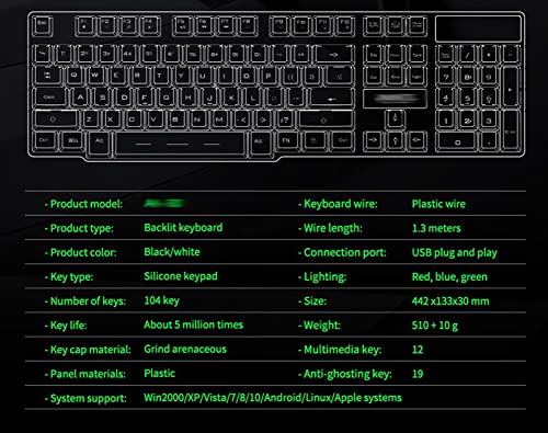 Teclado Gamer SMSOM con Retroiluminación USB miniatura 6
