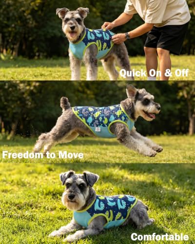 Image of CuteBone Mesh Panel Dog Tank Top - Breathable Dual-Fabric Pet Vest Lightweight Summer Small Dog Shirts - Keep Your Pets Cool, Sun-Protected Outdoors