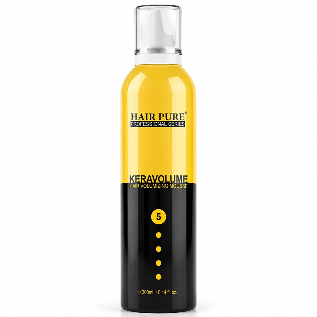 Hair Pure Keravolume Hair Volumizing Mousse Enrich with Keratin for Men & Women | Strong Hold Hair Styling Mousse | Long Lasting Volume & Shine | Non-Sticky Lightweight Formula | All Hair Types | 300ml Hair Pure Keravolume Hair Volumizing Mousse Enrich with Keratin for Men & Women | Strong Hold Hair Styling Mousse | Long Lasting Volume & Shine | Non-Sticky Lightweight Formula | All Hair Types | 300ml