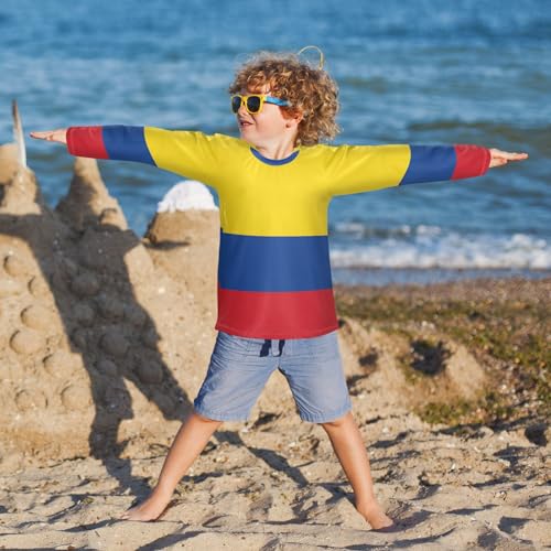 Image of Aflyko Patriot Boys' Rash Guard Shirts Flag of Guatemala Swim Shirt 3-12T