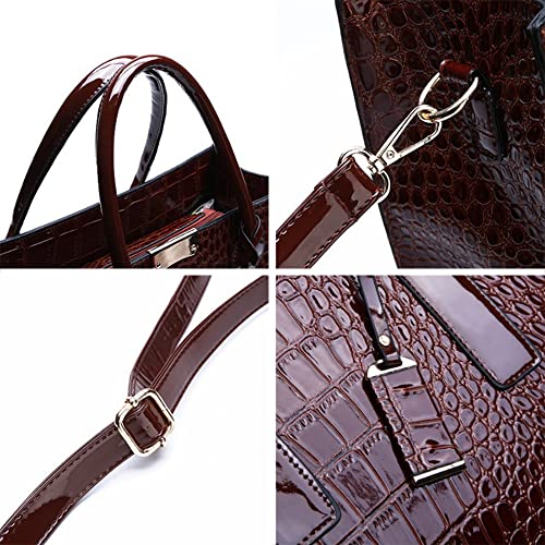 Bolso de mano para mujer con patrón cocodrilo de PU miniatura 6