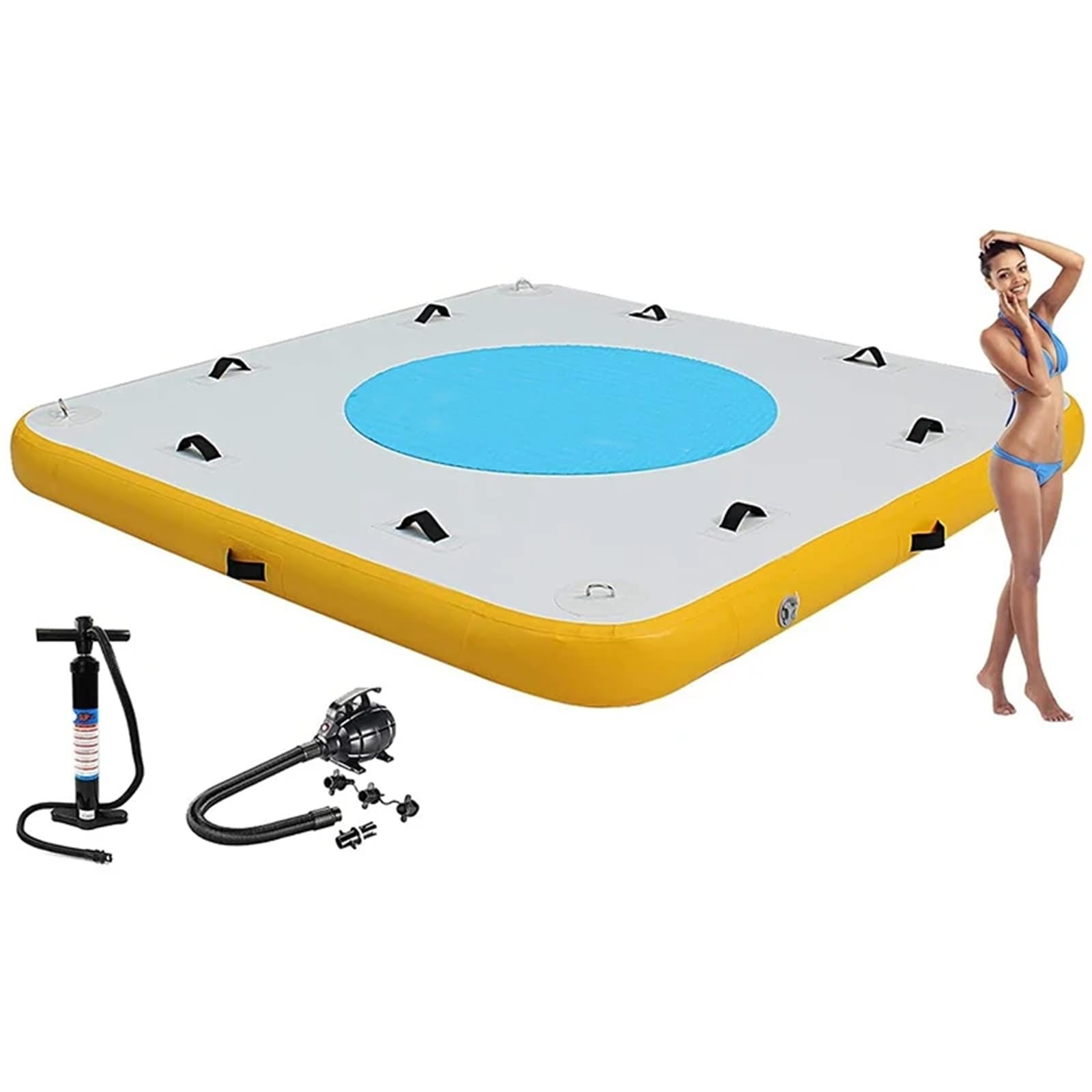 Piattaforma Gonfiabile per Acqua da Nuoto per più Persone, Galleggiante per Lago, zattera Galleggiante per Piscina e Spiaggia, Lago