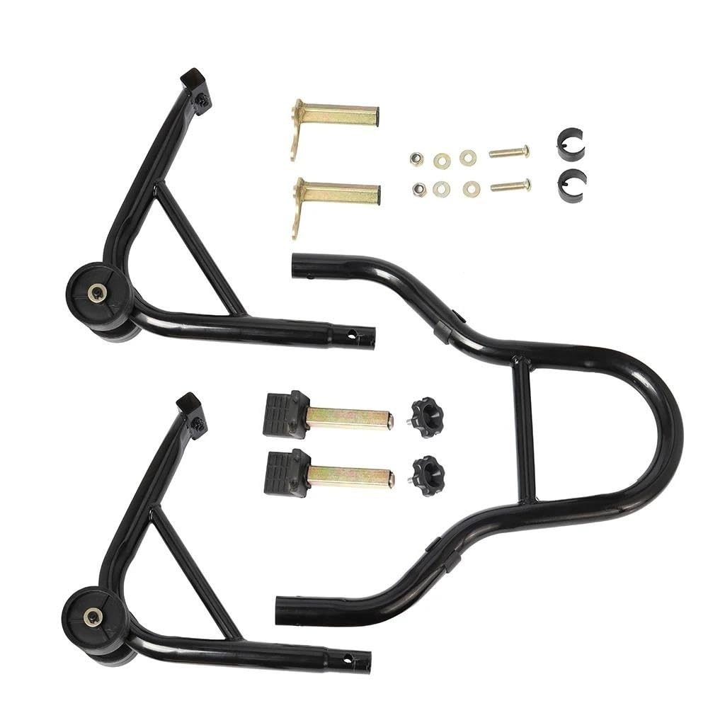 Imbottitura per cavalletto laterale moto Cavalletto di sollevamento universale per ruota anteriore posteriore per moto per(Nero)