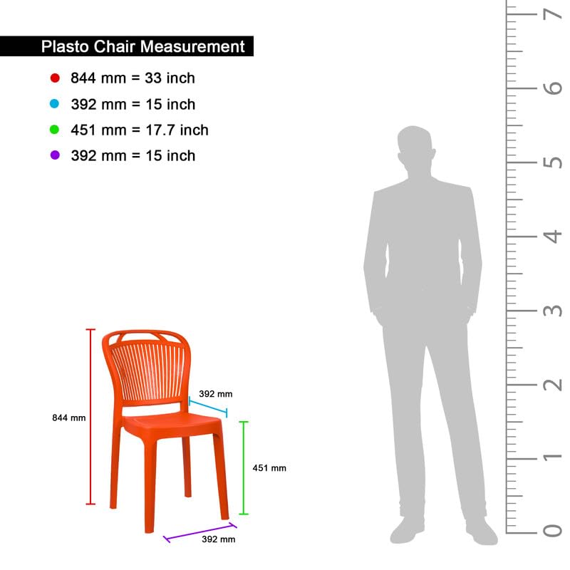 Image of Plasto Chair Luxury with Comfortable Back Posture, Without arm, Dining, Bedroom, Kitchen, Living Room, Garden | Bearing 150KG Capacity | Strong & Sturdy