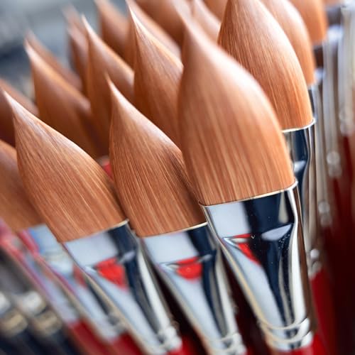 Image of da Vinci Watercolor Series 5584 CosmoTop Spin Paint Brush, Pointed Oval Synthetic with Red Handle, Size 24