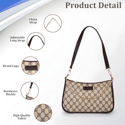 Image of Women's Stylish Printed Shoulder Bag | Trendy Daily Use Handbag with Chain Strap | Lightweight PU Leather Sling Bag for Girls & Women | Spacious & Durable Casual Fashion Purse