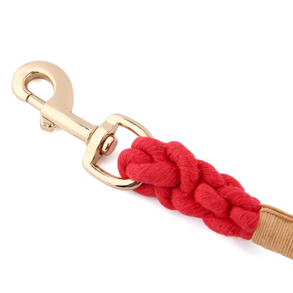 Snootiful Hound Cotton Rope Dog Lead - 150cm - Bright Colours - 100% Cotton (Red) - Image 4