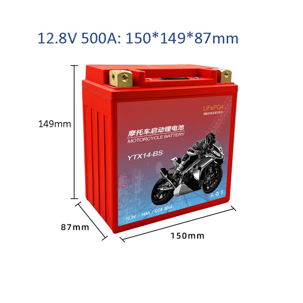 Akumulator motocyklowy LiFePO4 12,8 V 7 Ah 5 Ah 14 Ah 9 Ah Akumulatory rozruchowe do motocykli 12 V Akumulator litowy Powersport 12 V z BMS i wyświetlaczem 200-500 A