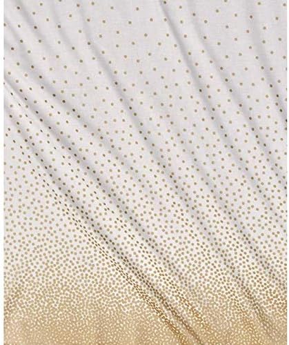 Michael Miller Glitz Metallic Confetti Border Pearlized White-Rose Gold Fabric by The Yard
