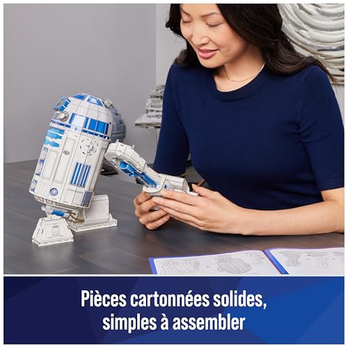 4D BUILD - Puzzle 3D Star Wars - Maquette Star Wars 201 Pièces - Droide R2D2 Inspiré de la Saga - Puzzle Adulte - Jeu de Construction à Collectionner - Jouet adulte - Jeu Enfant 12 ans et +