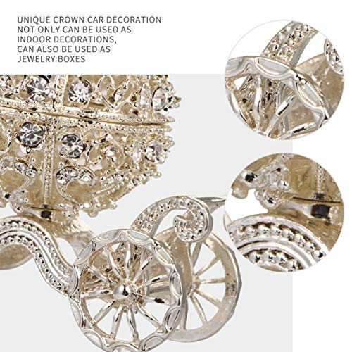 Nuobesty Cinderella Pumpkin Carriage Decorative Hinged Jewelry Trinket Box Silver Rhinestone Jewelry Display Holder Unique Gift For Grils Women #TOP5