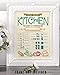 Kitchen Measures and Conversions Wall Art - Unique Kitchen Wall Decor, Measurement Chart Print, Kitchen Guide Poster, Great Gift for Cook and Bakers, 11x14 Unframed Prints