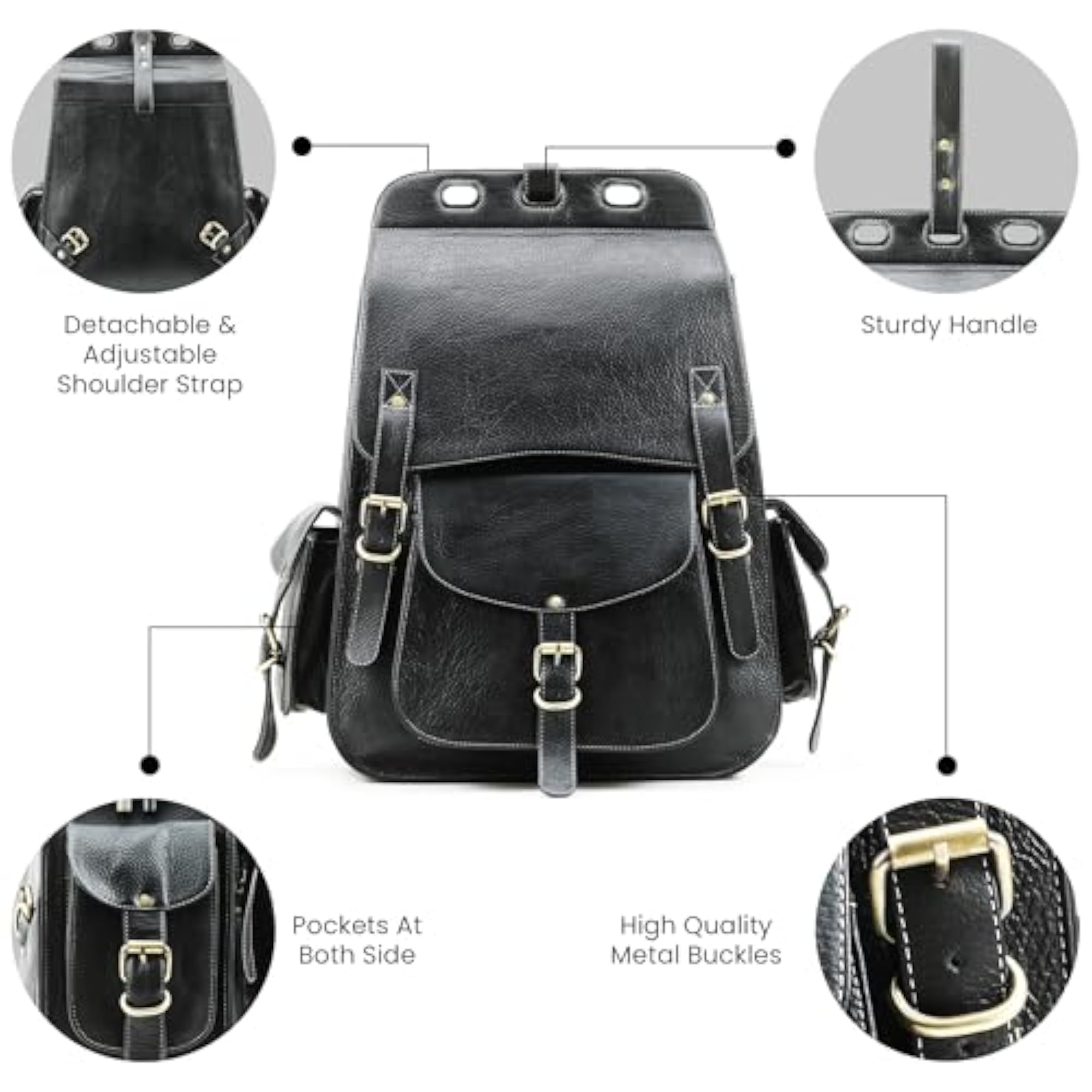 Vintage Full Grain 20 Inch Leather Laptop Backpack