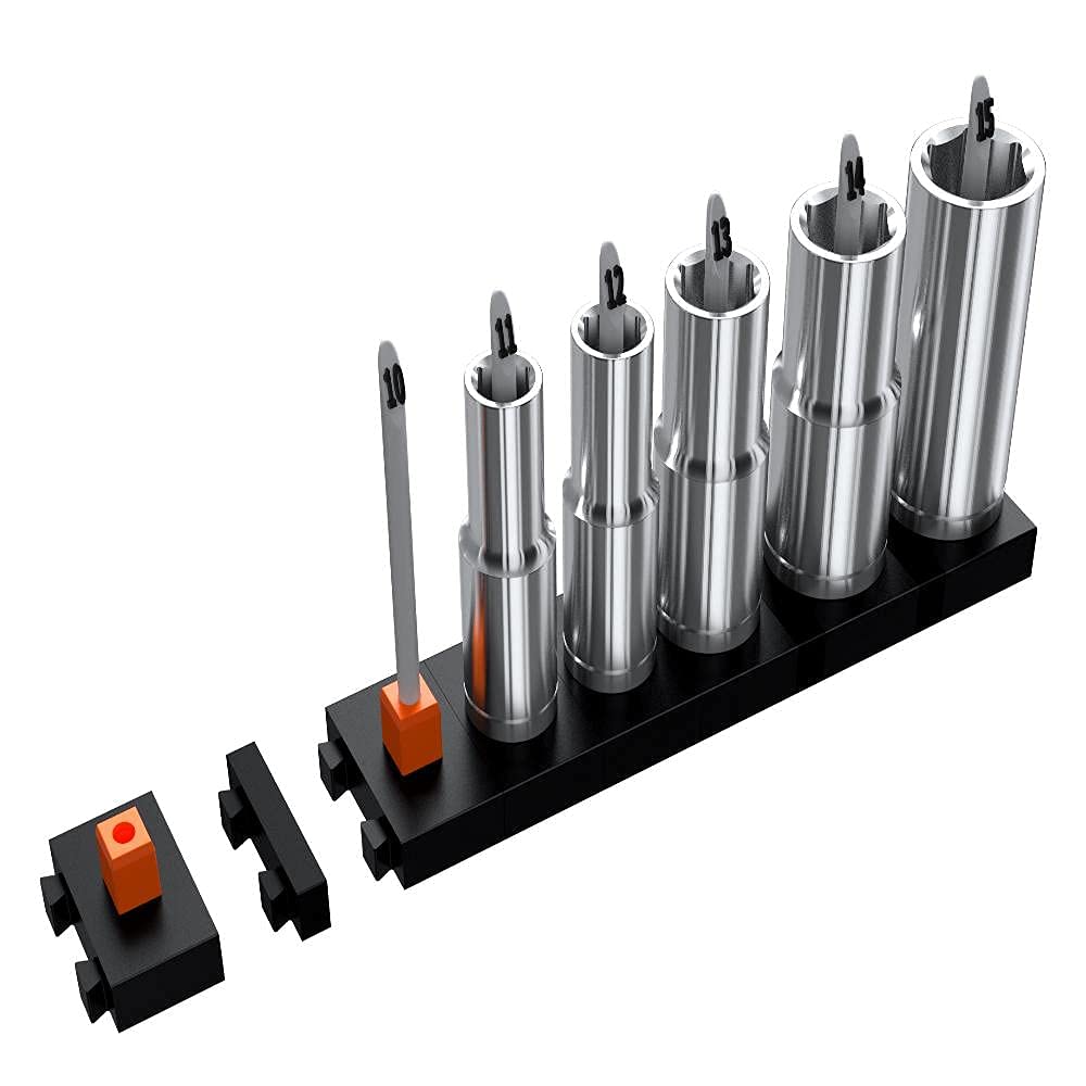 Modular 3/8" Socket Organizers | Includes 12 Modular Socket Organizers and 8 Spacers | Simple and Effective Tool For Socket Organization | Organize Your Sockets Quickly For Fast Accountability.