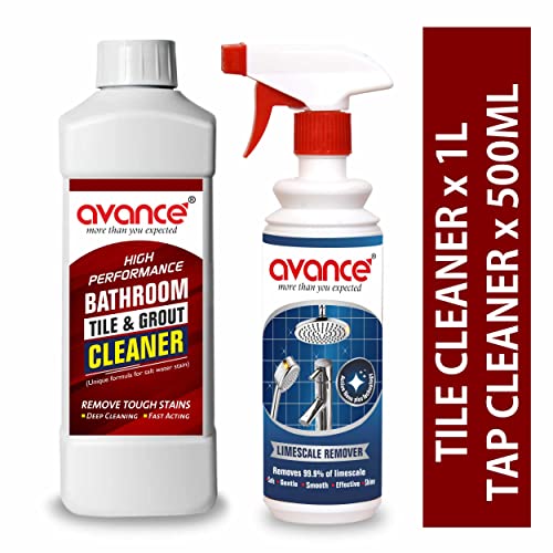 Image of Avance Bathroom Tile & Grout Cleaner (1L) & Steel Tap Cleaner (Limescale remover) 500ml -Combo pack