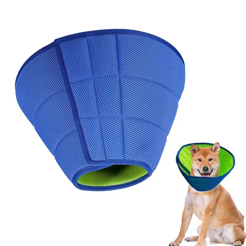 Dog Cone Collar with Soft Protect Edge Dog Cones Adjustable Neck Recovery Collar for Pets Breathable Anti-Bite Neck Cone, Pet Surgery Collar, Prevents Licking & Scratching(S)