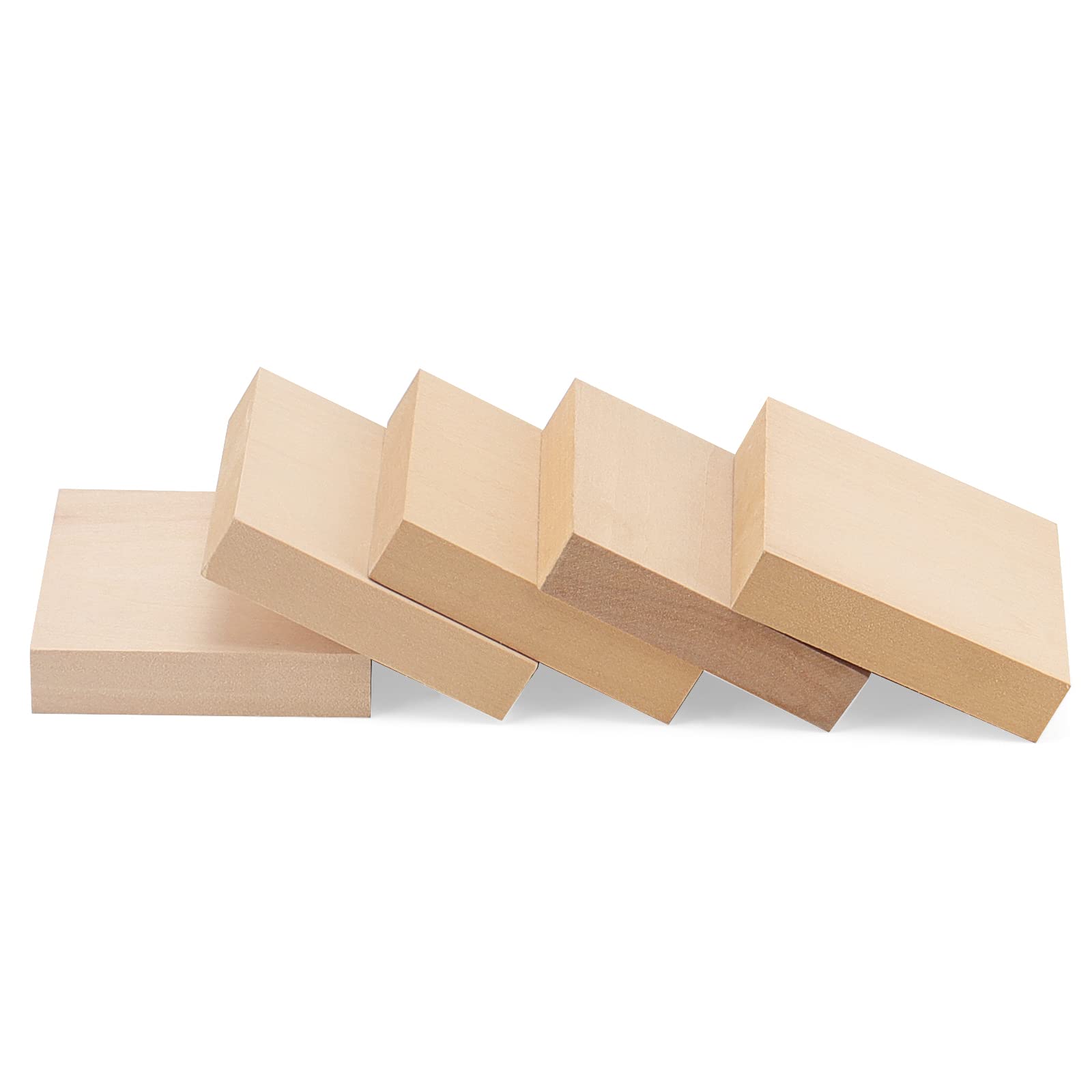 LEXININ 20 szt. 10 x 10 x 3 cm drewniane kostki, naturalne niewykończone klocki drewniane, puste kostki do majsterkowania, projektów DIY, rzeźbienia
