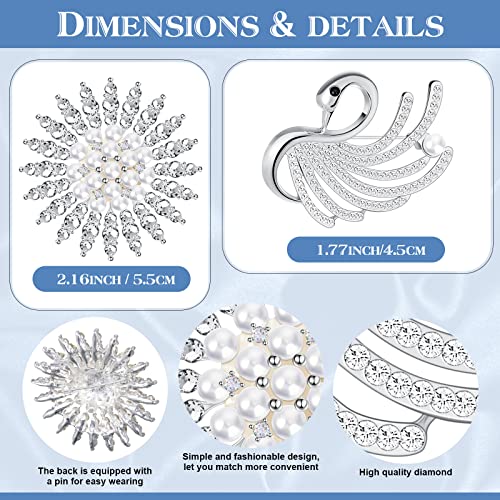 SATINIOR 1920s Faux Fur Wrap Shawl Women's Fur Cloak Cape Shawl Luxury Bridal Cape Pearl Rhinestone Brooches3