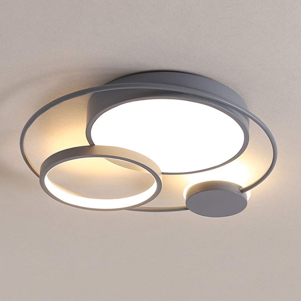 WFZRXFC LED Flush Mount Ceiling Light Modern Simple Round Ceiling Light Fixture Black Ring Home Bedro Om Ceiling Lamp Three-color Dimming AdjustableLighting Fixture