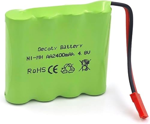 Miniatura 2 de Paquete de baterías de 4.8 V, batería recargable RC Nimh AA de 2400 mAh con cable de carga para camiones RC coches (enchufe JST)
