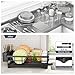 SAYZH Dish Drying Rack - Stainless Steel Dish Rack for Kitchen Counter, Large-Capacity Dish Drainer with Cutlery Holder, Kitchen Organizer for Dishes, Spoons and Forks, Black