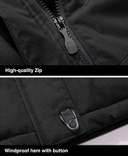 Image of TACVASEN Men's Winter Skiing Jackets Water Resistant Fleece Coats Insulated Thermal Snowboard Jacket Parka Raincoat with Hood