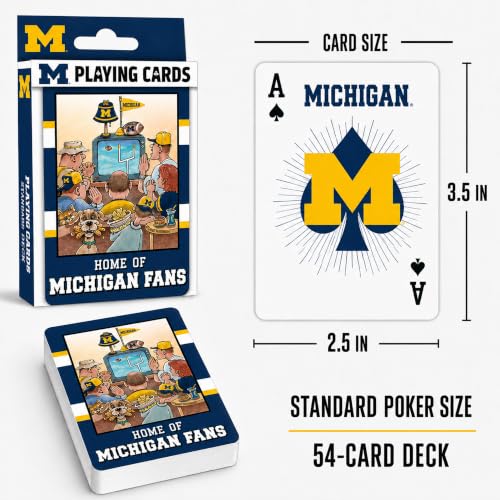 Image of Masterpieces Adult Playing Cards - Michigan Wolverines Fan Deck, 54 Poker Cards