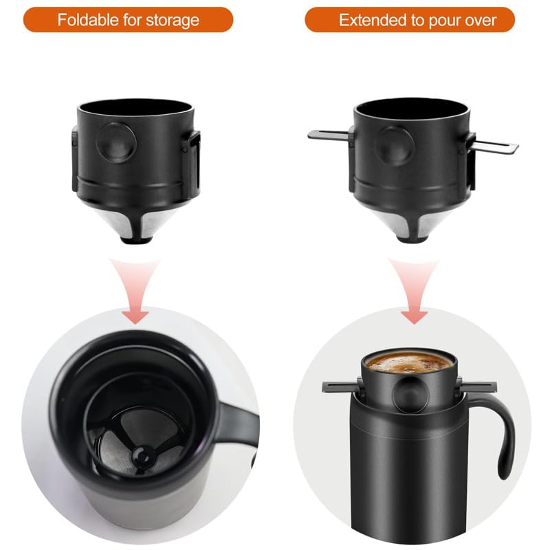 Tragbares Kaffeebereiter-Set 473 ml Camping-Kaffeetropfer mit wiederverwendbarem Becher