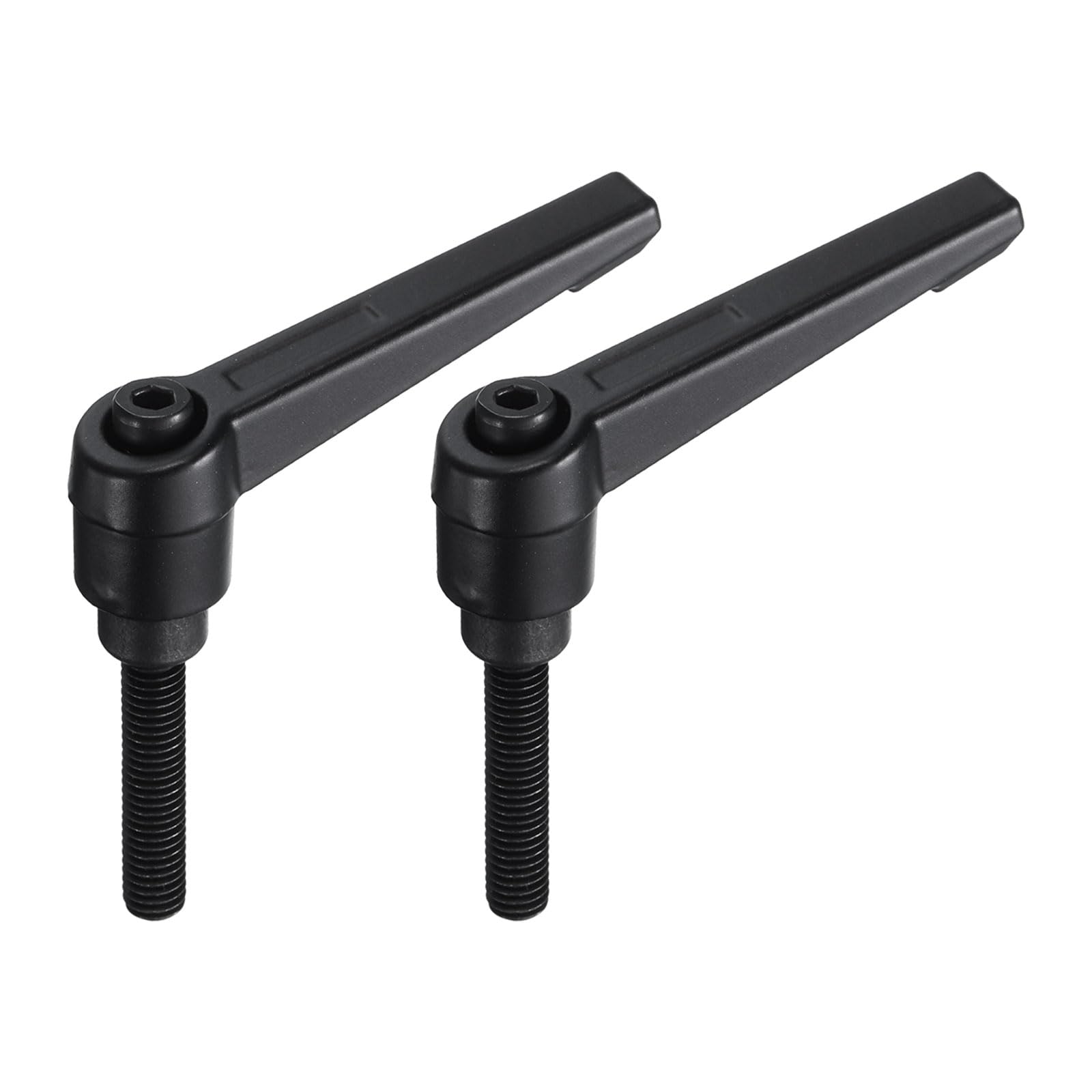 uxcell M6 x 30mm Handle Adjustable Clamping Lever Thread Push Button Ratchet Male Threaded Stud Knobs Locking Rotating Screw Handles Quick Release Bolt Black 2pcs