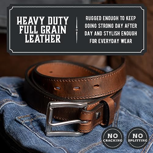 Made in USA - Full Grain Leather Belt For Men | The Icon | 1 1/4" Men's Leather Belt3