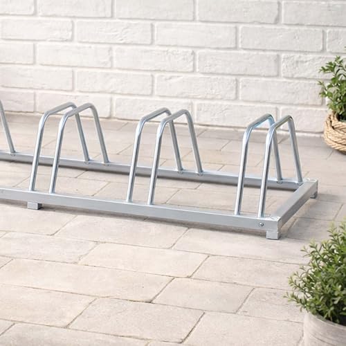 Wiltec Fahrradständer für 4 Fahrräder 124x39,5x19,5cm aus verzinktem Stahl und für Wandmontage geeignet Reihenparker Fahrradbügel