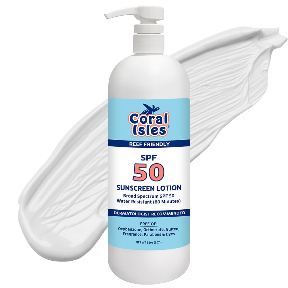Rocky Mountain Sunscreen SPF 50 LOTION | Broad Spectrum UVA/UVB Protection | Hawaii 104 Reef Act Compliant (Oxybenzone & Octinoxate Free) | Water Resistant 80 Min. | Quart with Pump (32 Fl Oz)