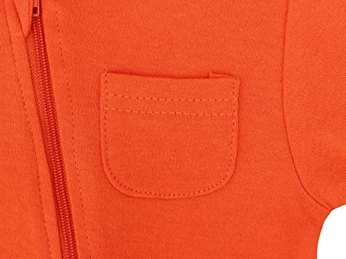 Eleven's Kingdom Baby Pajamas 9-12 Months Orange Cotton Baby Girl Sleeper Sleepers PJs with Mitten Cuffs,2 Way Zipper Baby Girl Clothes Onesie Footies Infant Sleep and Play Orange 9-12 Months