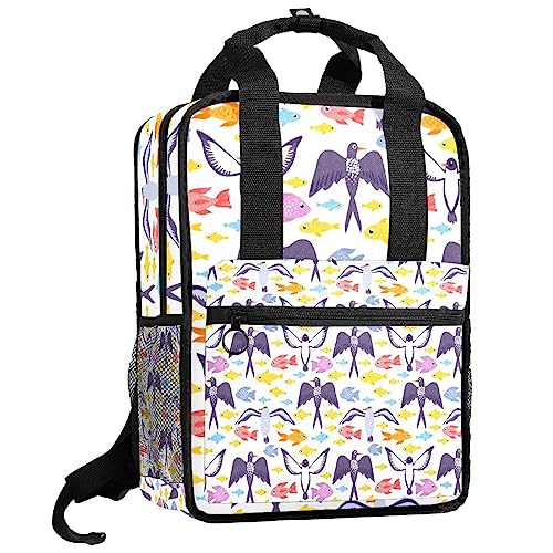 Sac à dos pour garçons cartable pour filles Poisson et pétrel
