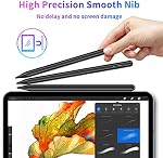Stylus Pen, Stylo Comprimé Compatible pour iOS et des écrans tactiles Android, Stylus stylo rechargeable avec écran double tactile, stylo Style pour tablette Apple/Android/Samsung, 16.5CM,noir