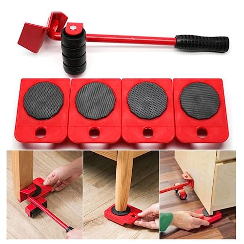 Aparelho Movedor Moveis Fácil Levantador Materiais Pesados Resistente Premium NOTYAZ (Vermelho)