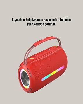 RGB LED Işıklı 20W Taşınabilir Hoparlör Bluetooth 5.3 + Type-C Şarj