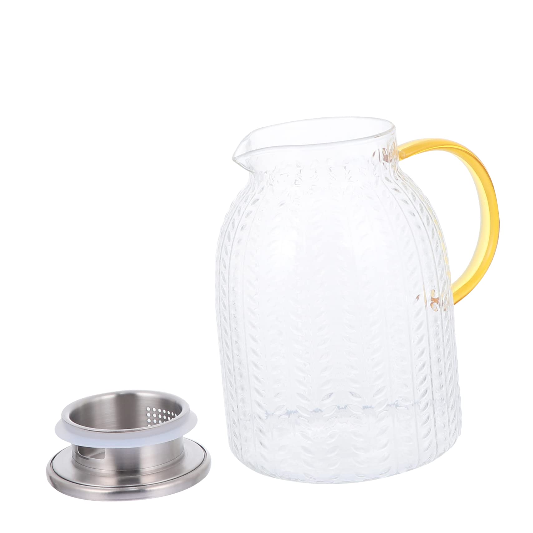 Jarra de Agua de Vidrio 1800ml, Gran Capacidad, Diseño Cuidado | Cierre Hermético Antifugas, Resistencia al Desgaste, Acabado Elegante, Uso Diario en Mesa y Nevera