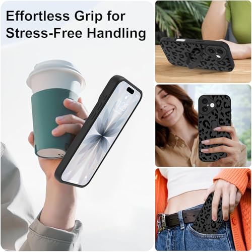 BF2JK for iPhone 17 Case with Finger Strap Stand, Black Leopard by BF2JK - Used condition - Image 6
